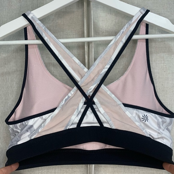 ATHLETA Pink Marble Print Transcendence Bra - Picture 7 of 9
